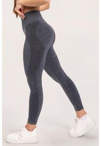GYM GLAMOUR - Legginsy fitness damskie Gym Glamour seamless. Kolor: szary. Sport: fitness
