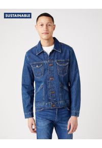 Wrangler - MĘSKA KURTKA JEANSOWA WRANGLER 124MJ W4MJUG923. Materiał: jeans