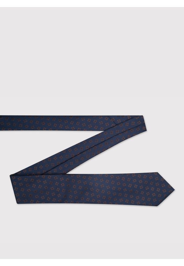 Pako Lorente - PAKO LORENTE - Granatowy krawat męski w drobny wzór. Kolor: niebieski. Materiał: poliester
