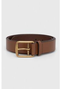 Polo Ralph Lauren pasek skórzany męski kolor brązowy. Kolor: brązowy. Materiał: skóra #1