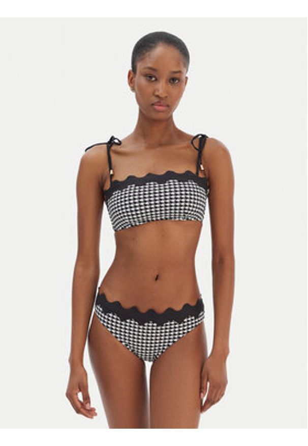 Seafolly Góra od bikini Gia Check Ric Rac 31436-282 Czarny. Kolor: czarny. Materiał: syntetyk