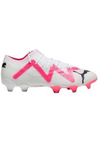 Buty piłkarskie Puma Future Ultimate Low FG/AG M 107359 01 białe białe. Kolor: biały. Materiał: materiał, dzianina. Szerokość cholewki: normalna. Sport: piłka nożna