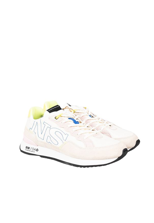 North Sails Sneakersy "Hitch" | RW-04 BRINK-062 | Hitch | Kobieta | Biały, Żółty, Różowy. Kolor: różowy, wielokolorowy, biały, żółty. Materiał: materiał, skóra. Wzór: aplikacja, kolorowy