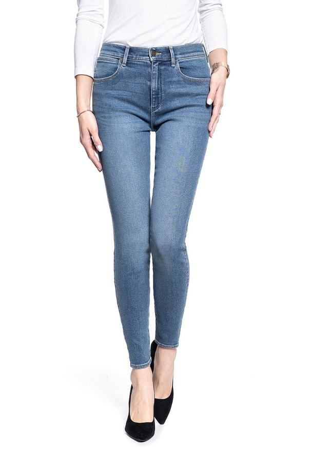 Wrangler - SPODNIE DAMSKIE WRANGLER SKINNY HIGH RISE NOMAD SAND W27HTXX4D 112128129
