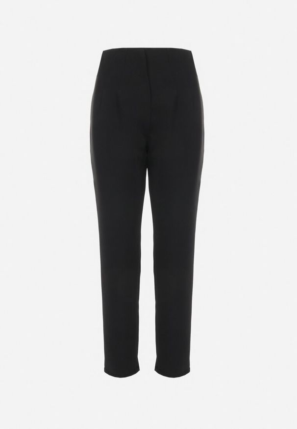 Born2be - Czarne Spodnie Cygaretki High Waist Caphe. Okazja: na co dzień. Stan: podwyższony. Kolor: czarny. Styl: casual, elegancki