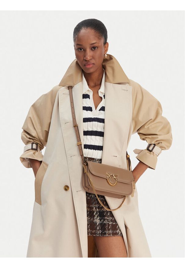 Pinko - PINKO Torebka Love Box Baguette Al 25-26 PLTT 105083 A26L Brązowy. Kolor: brązowy. Materiał: skórzane