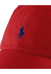 Ralph Lauren - RALPH LAUREN - Czerwona czapka. Kolor: czerwony. Materiał: bawełna, materiał. Wzór: aplikacja, napisy, haft. Styl: klasyczny #5