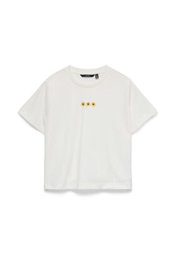 Vero Moda T-Shirt Sara 10311633 Biały Regular Fit. Kolor: biały. Materiał: bawełna