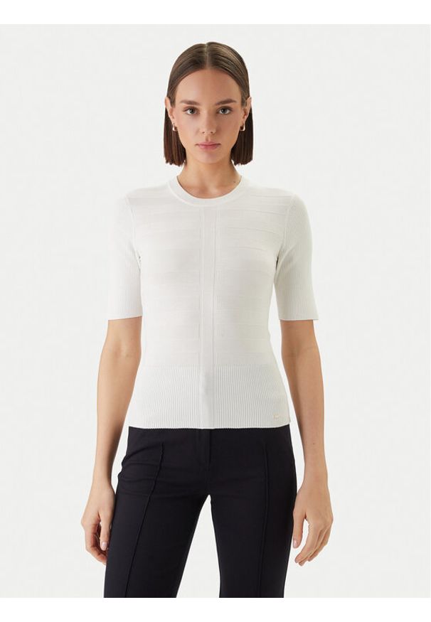 Morgan Bluzka 242-MENTHE Écru Slim Fit. Materiał: wiskoza