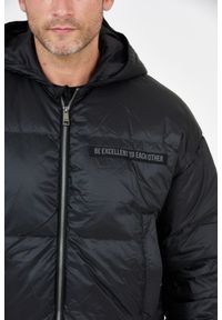 La Martina - LA MARTINA Czarna męska kurtka puchowa z logo, Rozmiar L. Kolor: czarny. Materiał: puch #2