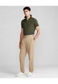 Ralph Lauren - RALPH LAUREN - Koszulka polo Custom Fit. Okazja: na co dzień. Typ kołnierza: polo. Kolor: zielony. Materiał: jeans, bawełna, prążkowany. Długość: długie. Wzór: haft. Styl: klasyczny, casual #3