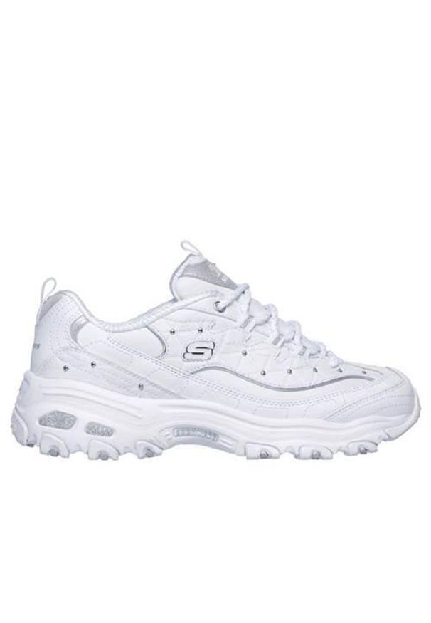 skechers - Buty do chodzenia damskie Skechers Dlites Glamour. Zapięcie: sznurówki. Kolor: biały. Materiał: tkanina, skóra, materiał. Szerokość cholewki: normalna. Model: Skechers Sport. Sport: turystyka piesza