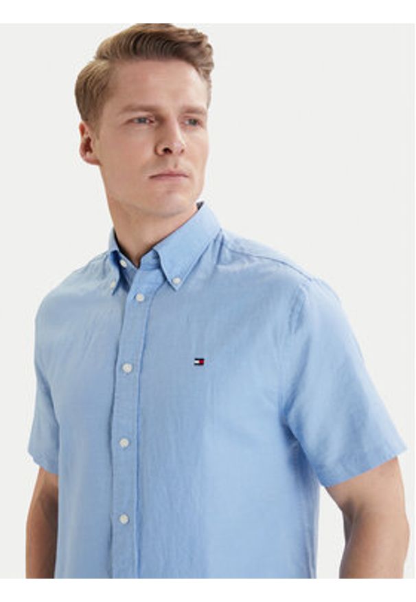 TOMMY HILFIGER - Tommy Hilfiger Koszula MW0MW42450 Niebieski Regular Fit. Kolor: niebieski. Materiał: len