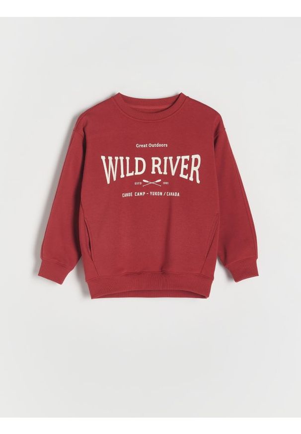 Reserved - Bluza z nadrukiem - intenstywna czerwień. Kolor: czerwony. Materiał: bawełna, dzianina. Wzór: nadruk