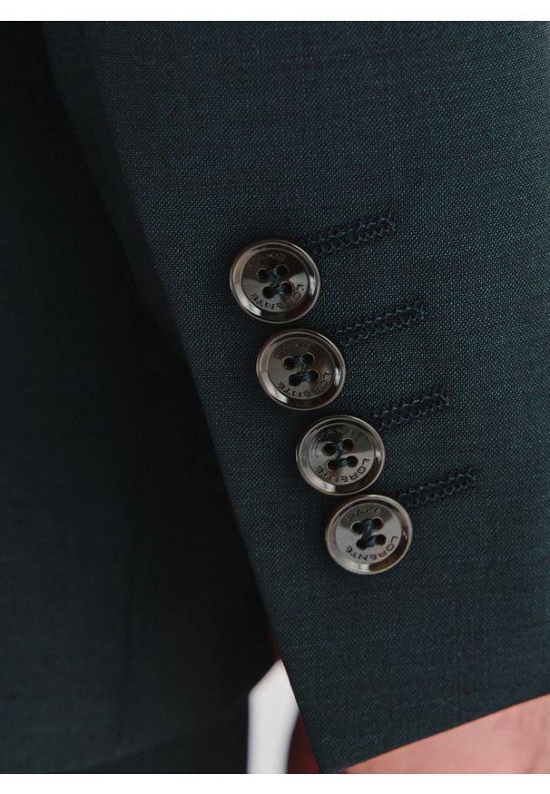 Pako Lorente - PAKO LORENTE - Wełniany zielony garnitur męski. Kolor: zielony. Materiał: wełna