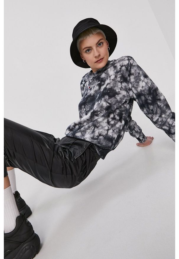 Champion - Bluza. Kolor: szary. Długość rękawa: długi rękaw. Długość: długie. Wzór: aplikacja
