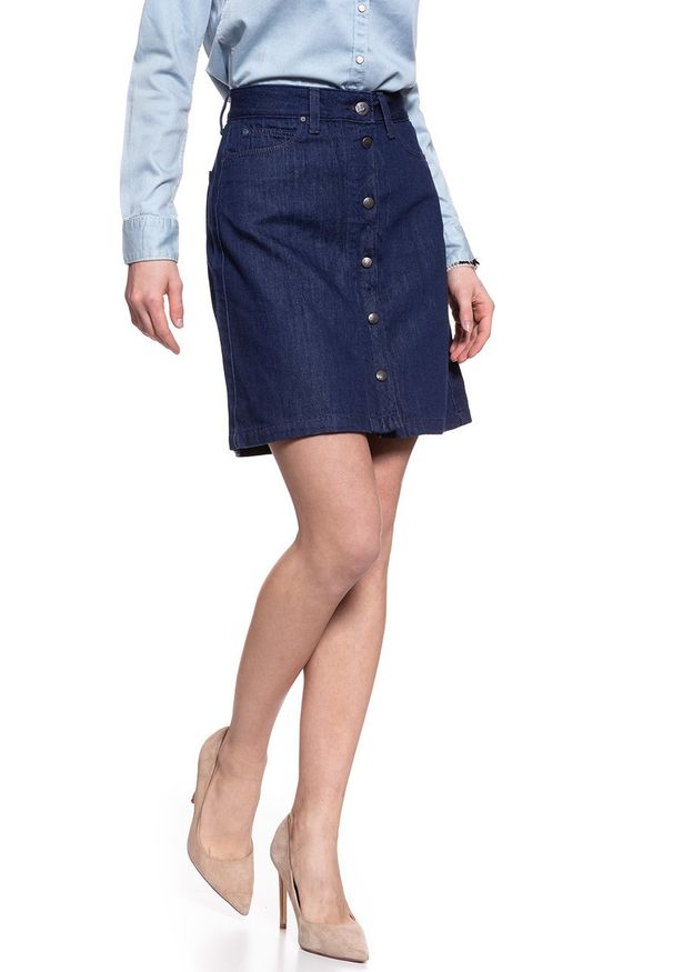 Lee - SPÓDNICA JEANSOWA LEE A LINE SKIRT RINSE L38NRC36 112108289. Materiał: jeans