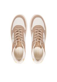 TOMMY HILFIGER - Tommy Hilfiger Sneakersy Th Sporty Cupsole Tumbled Ltr FW0FW09024 Beżowy. Kolor: beżowy. Materiał: skóra #3