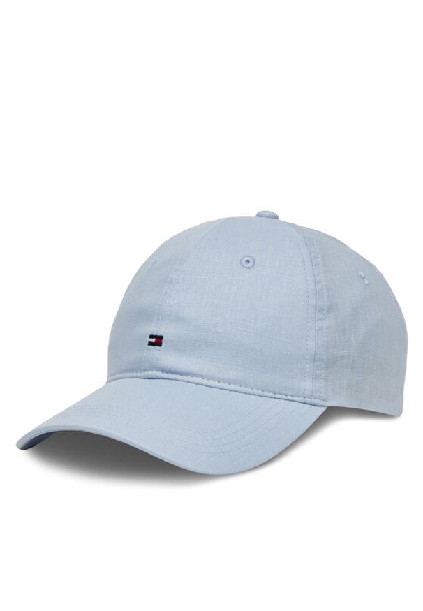 TOMMY HILFIGER - Tommy Hilfiger Czapka z daszkiem Essential Flag Linen Cap AW0AW17130 Błękitny. Kolor: niebieski. Materiał: len, materiał