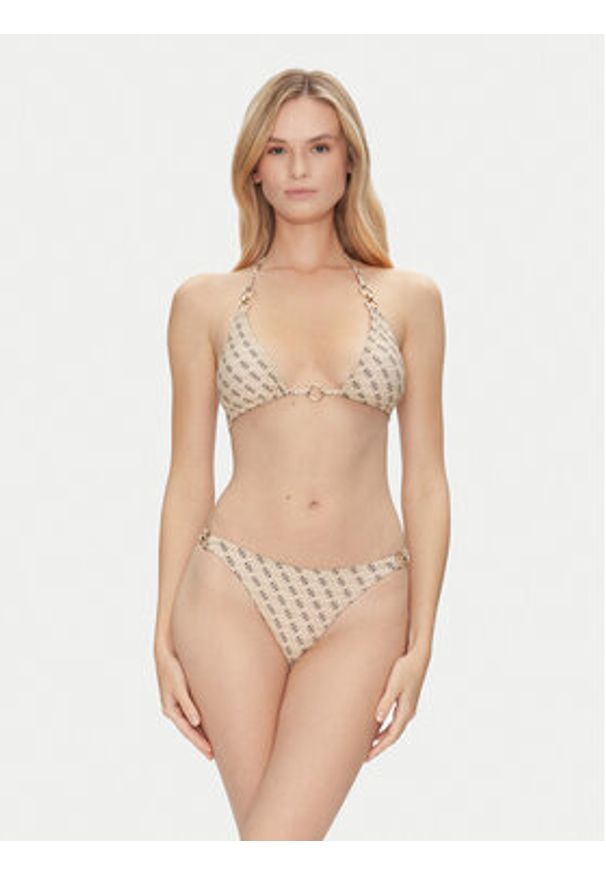 Guess Dół od bikini E5GO28 KCRL2 Beżowy. Kolor: beżowy. Materiał: syntetyk