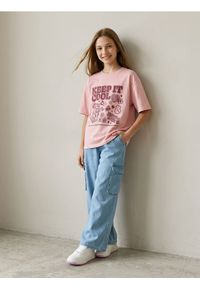 Sinsay - Jeansy wide leg cargo z lyocellu - niebieski. Kolor: niebieski #1