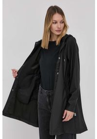 Rains kurtka 18340 A-Line Jacket damska kolor czarny przejściowa. Okazja: na co dzień. Kolor: czarny. Materiał: materiał. Styl: casual #6