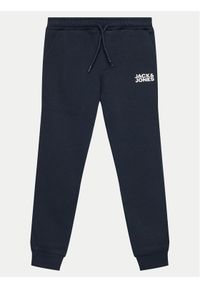 Jack&Jones Junior Spodnie dresowe Gordon 12257312 Granatowy Slim Fit. Kolor: niebieski. Materiał: bawełna