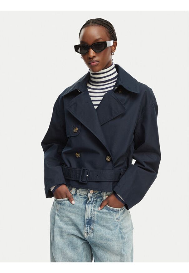 Tommy Jeans Trencz DW0DW22322 Granatowy Relaxed Fit. Kolor: niebieski. Materiał: bawełna