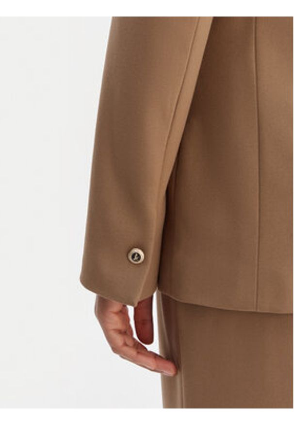 Morgan Marynarka 261-VFALI.F Brązowy Slim Fit. Kolor: brązowy. Materiał: wiskoza, syntetyk