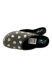 Kapcie Damskie W Serduszka BIO Adanex 27938 Grey szare. Kolor: szary. Materiał: bawełna, materiał, welur, tkanina. Szerokość cholewki: normalna #6