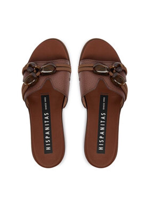 Hispanitas Klapki HV264683 C001 Brązowy. Kolor: brązowy. Materiał: skóra