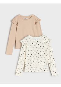 Sinsay - Prążkowana koszulka 2 pack - wielobarwny. Materiał: prążkowany #1