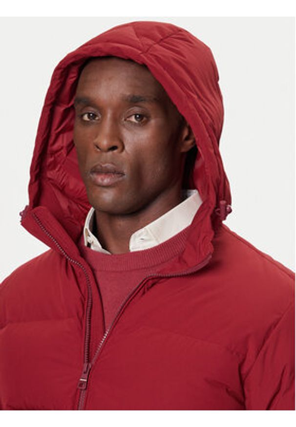 TOMMY HILFIGER - Tommy Hilfiger Kurtka puchowa MW0MW40616 Czerwony Regular Fit. Kolor: czerwony. Materiał: syntetyk