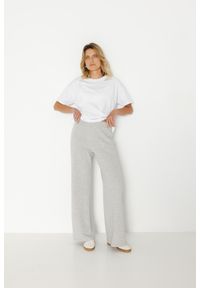SPODNIE JESS SZARY MELANŻ L - Flawless. Kolor: szary. Materiał: guma, len. Długość: długie. Wzór: melanż #1