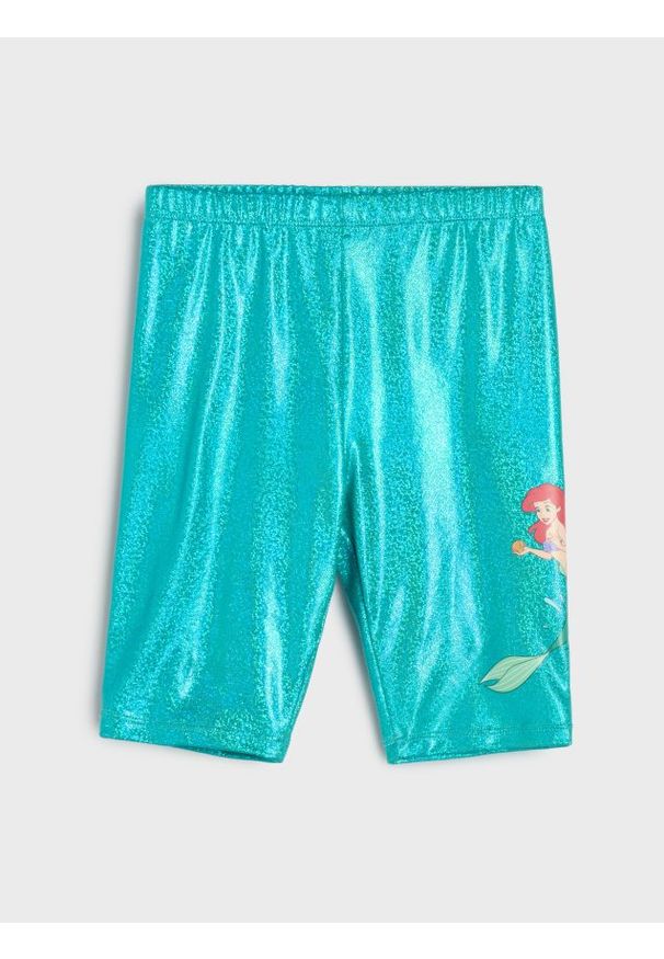 Sinsay - Krótkie legginsy Disney Princess - niebieski. Kolor: niebieski. Długość: krótkie. Wzór: motyw z bajki