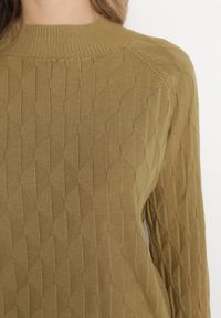 Born2be - Jasnozielony Klasyczny Sweter z Półgolfem Nordda. Kolor: zielony. Materiał: bawełna. Styl: klasyczny