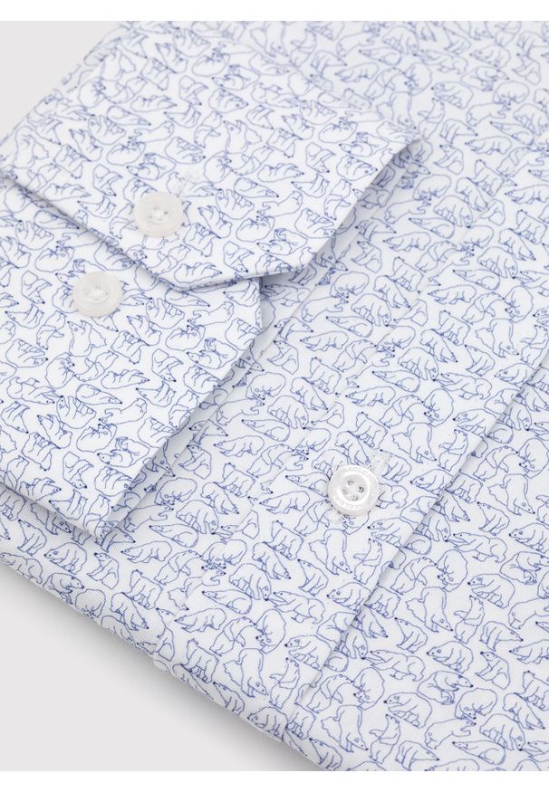Pako Lorente - PAKO LORENTE – Koszula męska w drobny wzór. Materiał: bawełna, elastan. Długość rękawa: długi rękaw. Długość: długie