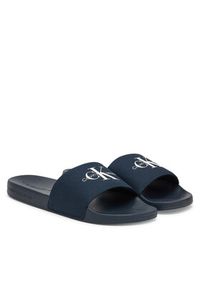 Calvin Klein Jeans Klapki Slide Monogram Cv YM0YM01271 Granatowy. Kolor: niebieski. Materiał: materiał #6