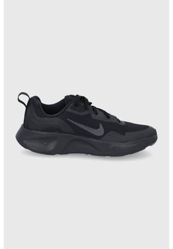 Nike Kids buty dziecięce WearAllDay kolor czarny. Nosek buta: okrągły. Zapięcie: sznurówki. Kolor: czarny. Materiał: guma