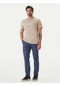 BOSS T-Shirt 50491706 Beżowy Regular Fit. Kolor: beżowy. Materiał: bawełna #4