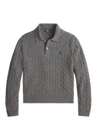 Polo Ralph Lauren Sweter 211972132500 Szary Regular Fit. Typ kołnierza: polo. Kolor: szary. Materiał: wełna #5