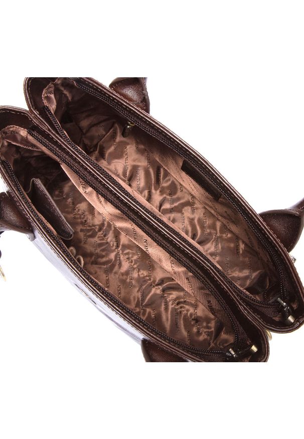 Wittchen - Kuferek skórzany vintage z doczepianym paskiem. Kolor: brązowy. Wzór: aplikacja. Materiał: skórzane. Styl: vintage