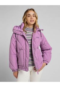 Lee - LEE SHORT PUFFER DAMSKA KURTKA PUCHOWA LOGO PANSY L55LEV63. Materiał: puch #1