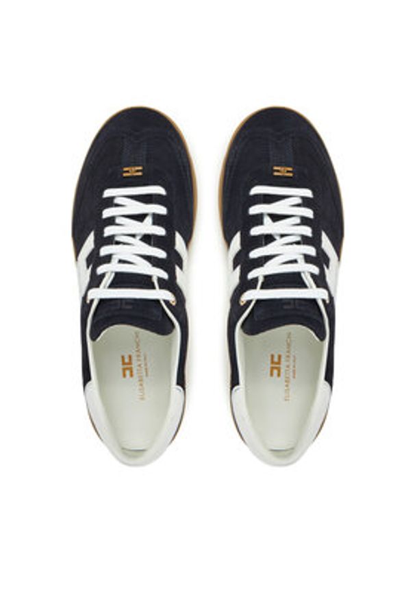 Elisabetta Franchi Sneakersy SA-51-G51E2-V400 Granatowy. Kolor: niebieski. Materiał: zamsz, skóra