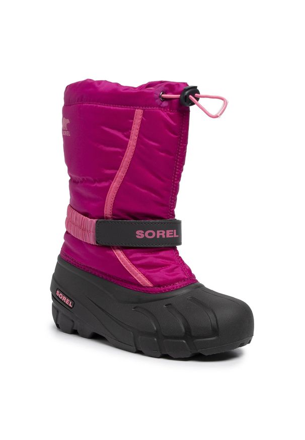 sorel - Śniegowce Sorel Youth Flurry NY1965 Deep Blush/Tropic Pink 684. Kolor: różowy. Materiał: materiał