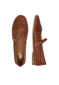 U.S. Polo Assn. Baleriny EO-LARISA001W/6L1 Brązowy jasny. Kolor: brązowy. Materiał: skóra #9