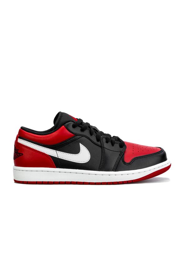 Jordan - Buty do koszykówki na co dzień męskie NIKE AIR JORDAN 1 LOW skóra. Okazja: na co dzień. Kolor: czerwony. Materiał: skóra. Sport: koszykówka