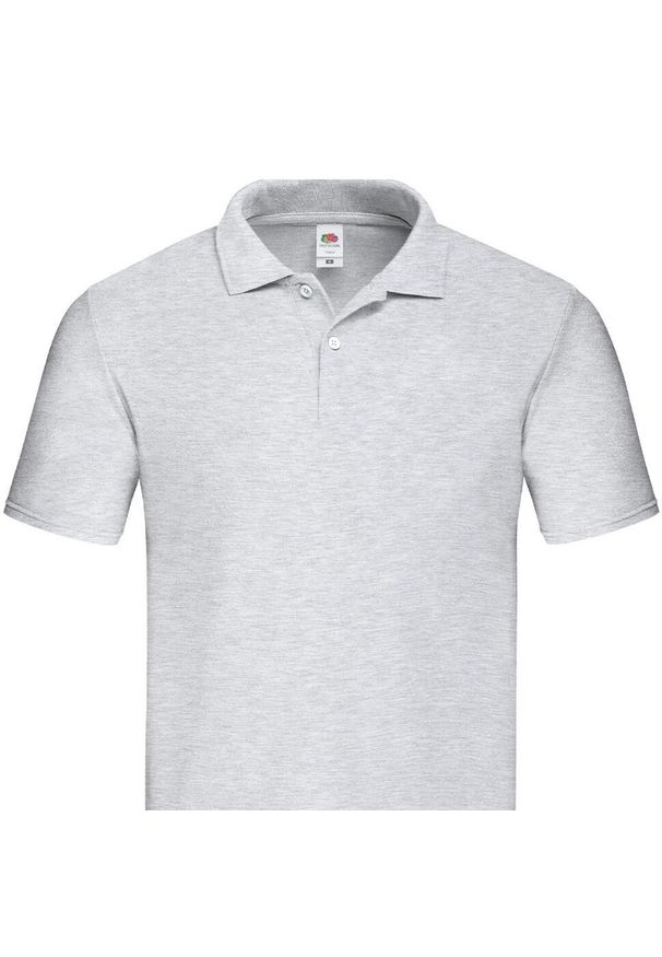 FRUIT OF THE LOOM - Męska Koszulka Polo Original Heather. Typ kołnierza: polo. Kolor: szary