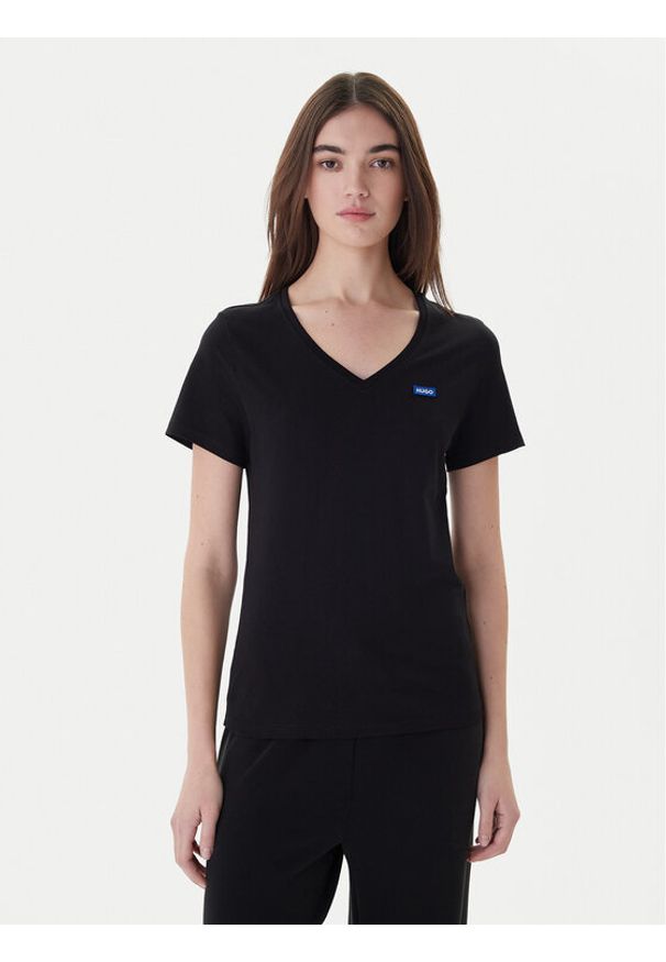 Hugo - HUGO T-Shirt Classic 50513667 Czarny Slim Fit. Kolor: czarny. Materiał: bawełna