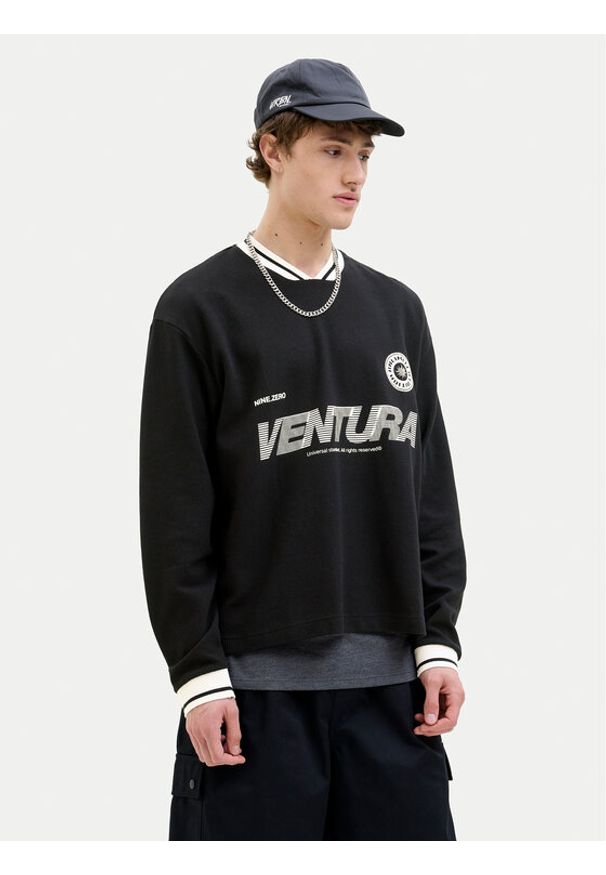 Jack & Jones Bluza Horizon 12278566 Czarny Oversize. Kolor: czarny. Materiał: bawełna